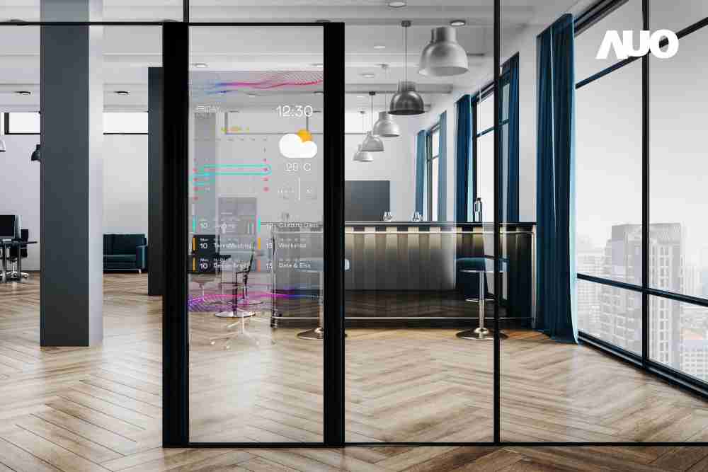 60吋Micro LED透明窗屏显示器，，，可依需求调整并延伸应用于不同场域，，，包括汽车侧窗或家庭玄关、、智慧橱窗、、商业展示等面向，，提供丰富的信息娱乐内容